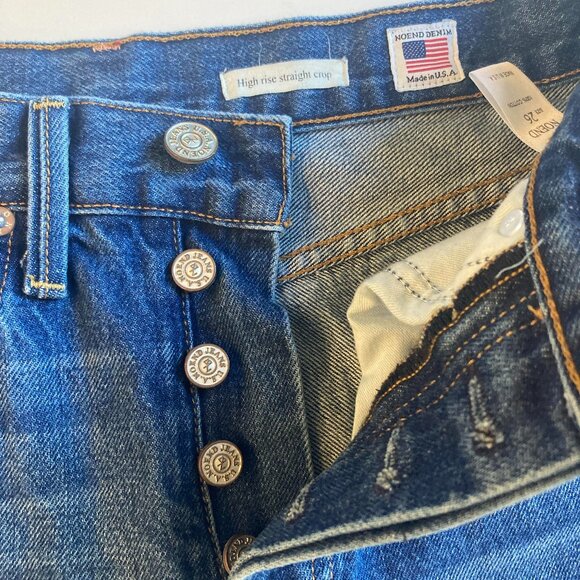 NOEND DENIM High Rise Straight Crop Jeans, Blue, 26 - Picture 9 of 15